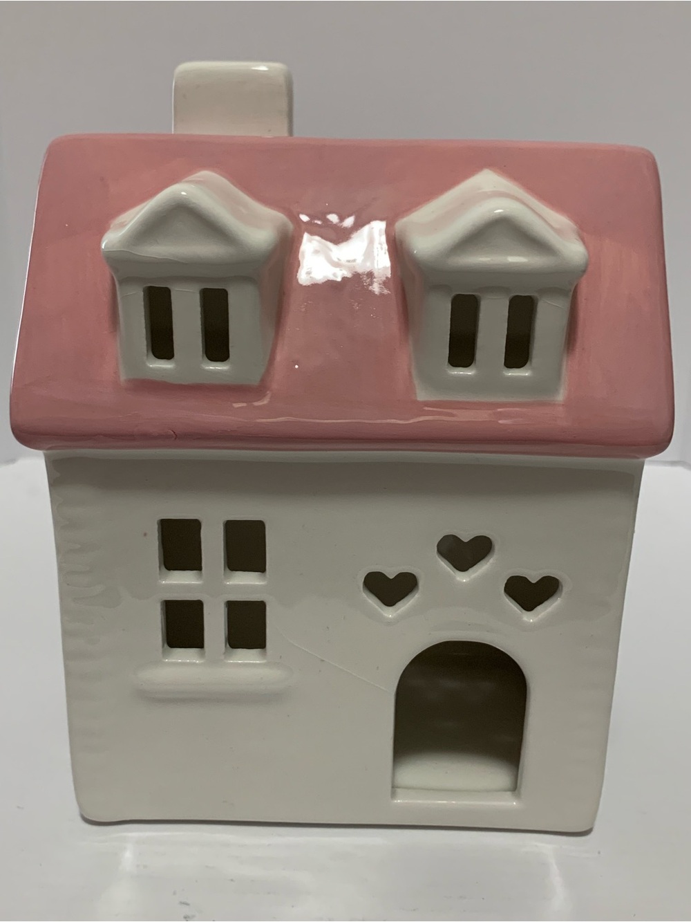 Target Spritz Pink Roof White Ceramic House Tealight Holder